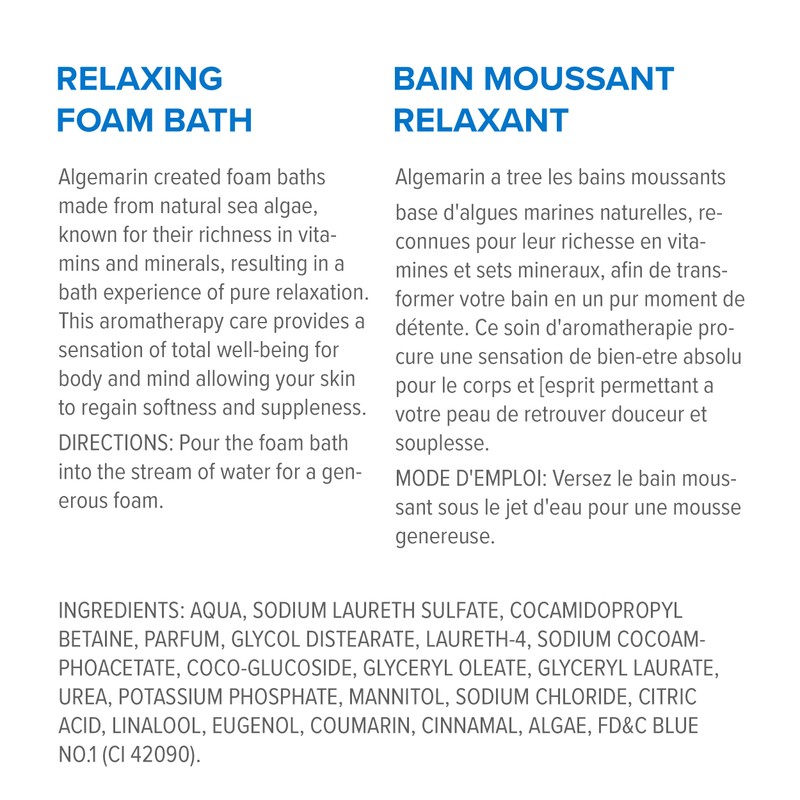 Algemarin Original Scent Foam Bath – European Sea Algae Aromatherapy