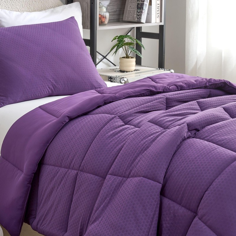 Coma Inducer Snowflakes Oversized Twin Comforter Set - Purple Acai