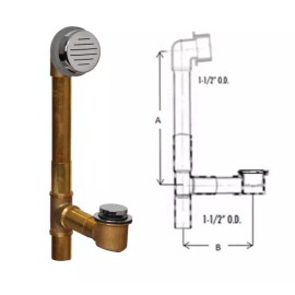AB&A 17GA Tubular Brass Classic Waste Overflow Test Kit Model ABA14217CS17HF **