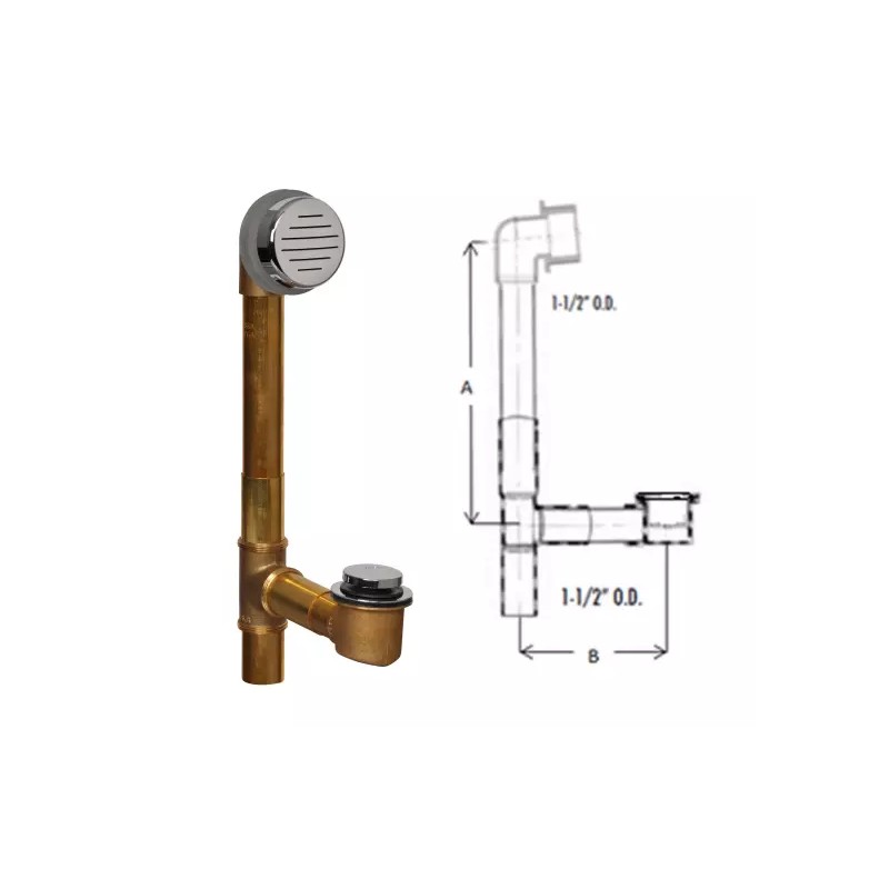 AB&A 17GA Tubular Brass Classic Waste Overflow Test Kit Model