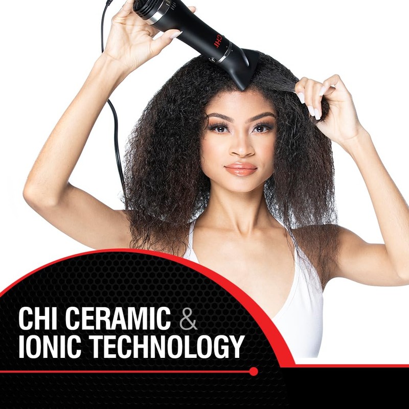CHI Volumizer 4-in-1 Blowout Brush, Hair Dryer Creates Smooth, Silky