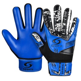 SPORIA Youth Goalie Gloves (Fluo Blue, 5)