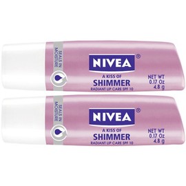 Nivea Lip Care A Kiss of Shimmer Lip Care Stick - Pearly Shimmer - Paquete de 2