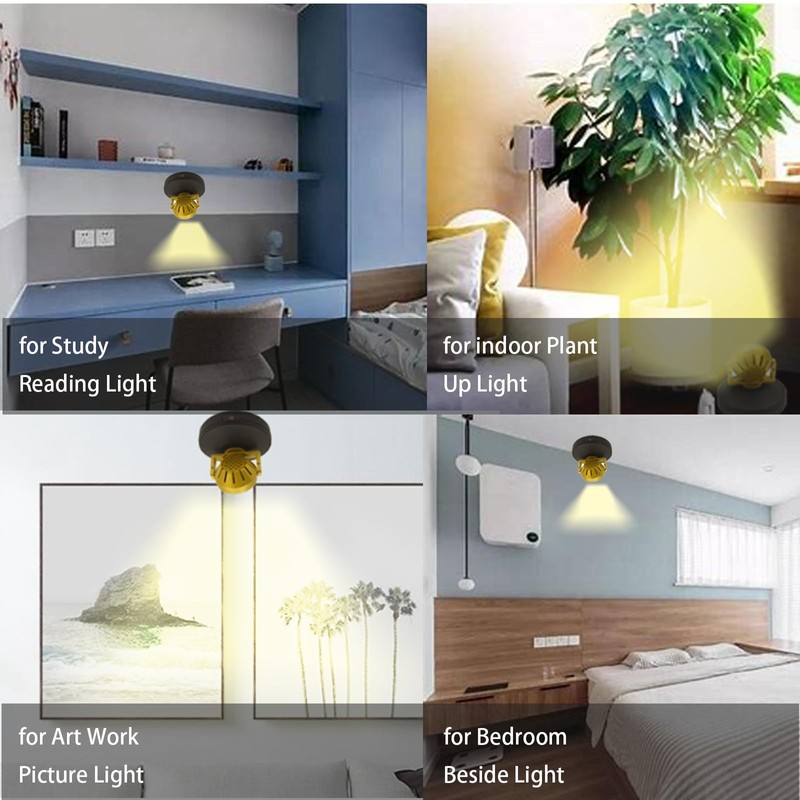Wireless LED Indoor Spotlight, Rechargeable Uplights Battery Powered Picture Lights