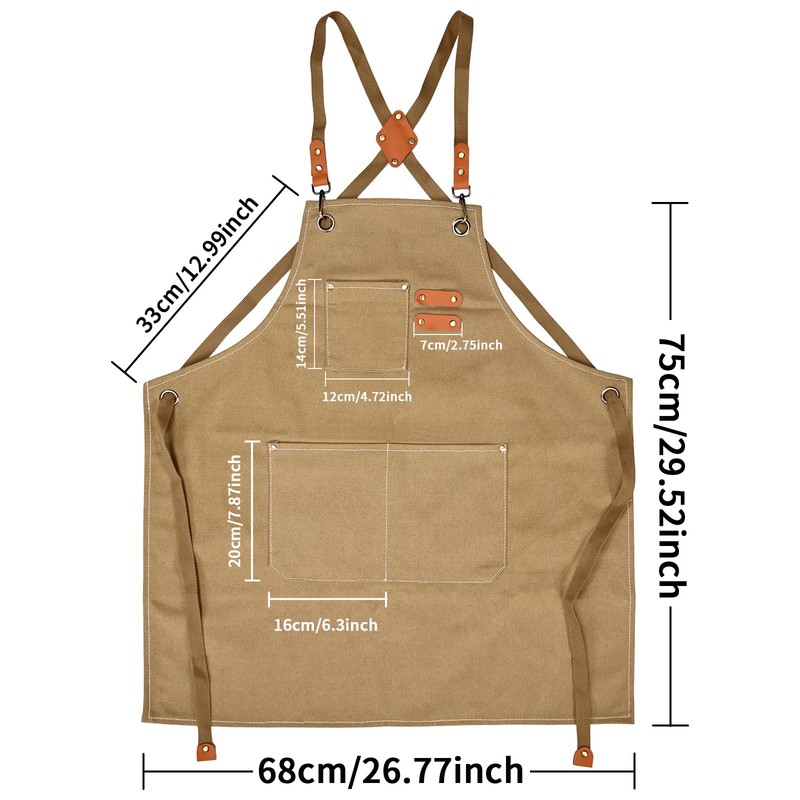 KOOOGEAR Multifunctional Canvas Apron, Work Apron, Welding Apron, Grill Cooking