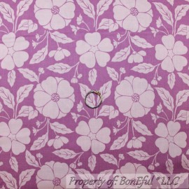 Benartex BonEful Fabric FQ Cotton Quilt Purple Flower Girl Doll Dress Cottage Shabby Chic