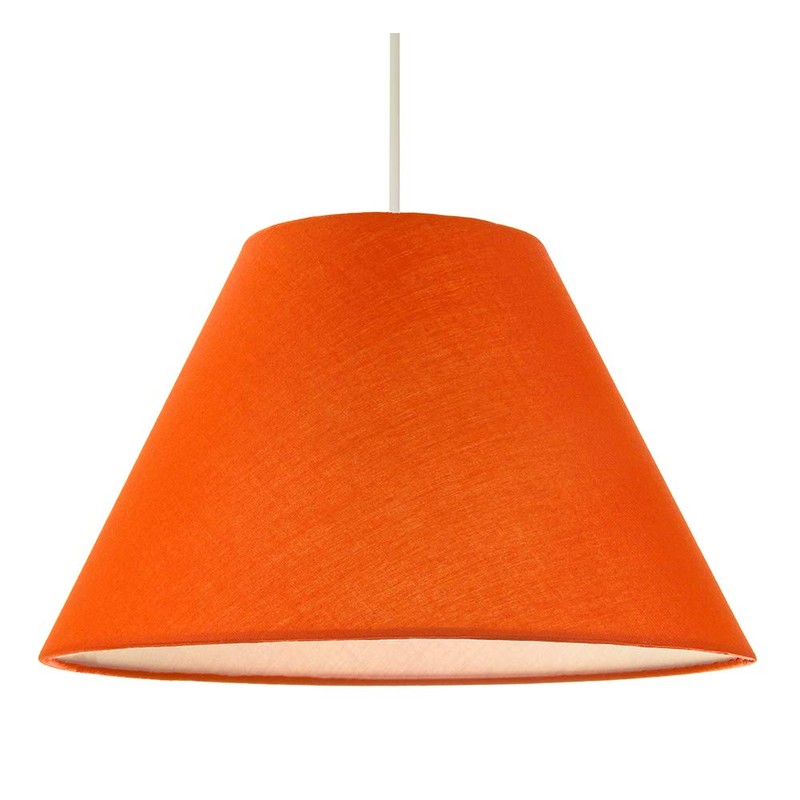 Traditional 12" Vibrant Orange Cotton Coolie Lampshade Suitable for Table