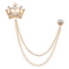 PATIKIL Crown Hanging Chain Brooch Pins, Rhinestone Suit Pins Fashion