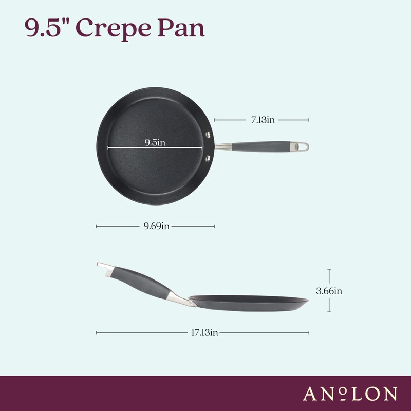Anolon Advanced Home Hard Anodized Nonstick Crepe Pan, 9.5 Inch