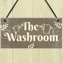 RED OCEAN The Washroom Shabby Chic Novelty Bathroom Toilet Signs And Plaques Sign For Door Bathroom Decor