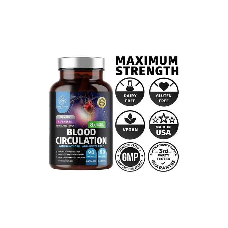 Suplemento Para Circulación Sanguínea 90 Capsulas Hecho Usa Sabor S/n