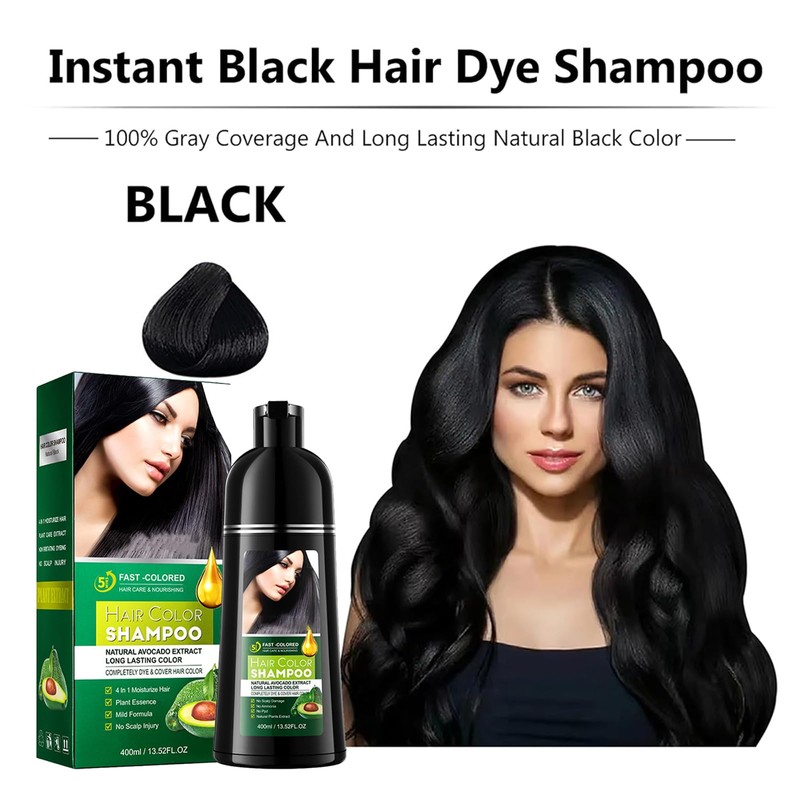 Hair Dye Shampoo, Champu Canas, Champu Colorante, Black Hair Dye