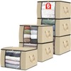 Fab totes 6 Pack Clothes Storage, Foldable Thick Fabric Blanket