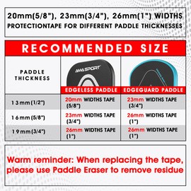 PICKLETECH Pickleball Paddle Edge Protection Tape with Logo- Paddle Head Edge Guard - Racket Edge Protects Tape -Fit Perfectly Curved Edge -No Wrinkling