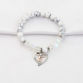 FUSTMW Cheerleader Necklace Bracelet Cheerleading Gift Cheerleader Gift for Her Cheer Gifts Cheerleading Coach Gifts, 3.5 inches, Copper, Cubic Zirconia