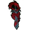 Dragon & Sword Embroidered Back Patch 30 x 12cm (11"