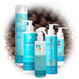 Barcelona Pharma | Tratamiento hidratante para rizos | Shampoo, Mascarilla, Bifase, Crema y Serum | Con Extracto de Uva | Sin sulfatos/parabenos