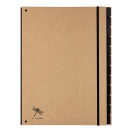 Pagna Pure Desk Organiser 12 Compartments Black Elastic Corner Elastic Recycled Cardboard Coated with Kraft Paper Natural