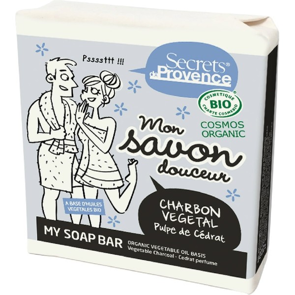 Secrets de Provence Mild Soap with Activated Charcoal, 100 g