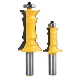 HOHXEN 2 Pcs 1/2" Shank Frame Crown Mitered Door & Drawer Panel Molding Router Bit Set, Woodworking Milling Cutter Tools Set with Edge Banding, Miter Wood Cutter for Doors, Tables, Shelves