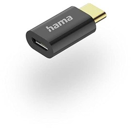 Hama Micro USB Adapter - USB C (Mini Adapter, Type C, Charger, Micro USB Charger, 480 Mbit/s, for Mobile Phones) Black
