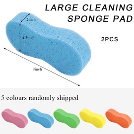 Wevdn 2 PCS Car Wash Sponges, Automotive Large Cleaning Sponges with Vacuum Compressed Packing, Multi-Purpose Washing Sponge Pad for Car Motorcycle Kitchen, Car Accessories