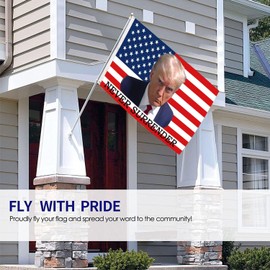 Trump Flag, Trump Never Surrender 3x5 Ft Flag, Trump Mug Shot Flag with 2 Brass Grommets, Funny Flag Decorations, Funny Flag Decorations,Flag For Room,University Dorm,Outdoor, Parties,Gift Flags