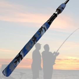 SoftShrink Blue Camo Heat Shrink Tubing for Fishing Rods & Hockey Grips - Waterproof, No Residue (25mm Diameter, 1.65 ft Length, Blue Camo Color)