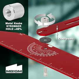 MBIGM Red Stair Gauge Tool with Metal Knobs and Double Rubber Washers – Stronger Hold and Durable Construction – Adjustable Stair Tread Template Tool for Accurate Wooden Stair Measurements