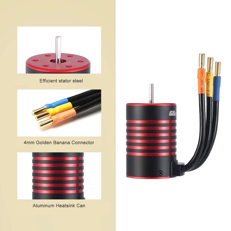 GTSKYTENRC 3650 Brushless Motor 5200KV Waterproof Motor 60A ESC T