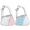 Purse Hook for Table, Glitter Handbag Hanger with Crystal Bow