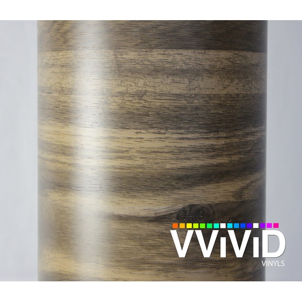 VVIVID Mountain Oak Wood Grain Faux Finish Textured Vinyl Wrap Roll Sheet Film for Home Office Furniture DIY No Mess Easy to Install Air-Release Adhesive (2ft x 48 Inch)