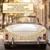 Guttiuaa Just Married Banner, 3 Pcs Gold Glitter Wedding Bunting