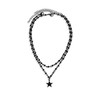 Clataly Gothic Black Star Necklace Dark Multilayer Cross Choker Necklace