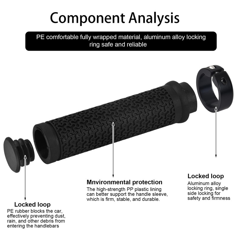 1 Pair Bicycle Handlebar Grips Non-Slip Bicycle Grips, Ergonomic Structure