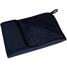 Microfibre Car Wash Cloth 600 GSM Ultra Absorbent Microfibre Cloth Car Drying Scratch-Free & Lint-Free with Hanging Hook for Painted Surfaces, Windows & Motorcycle (Black + Blue, 40 x 60 cm)