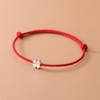[Richight] Silver Good Luck 4 Leaf Clover Red String Amulet