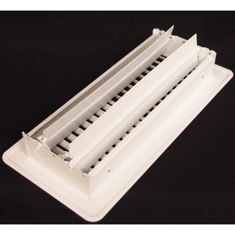 6" X 14" Floor Register with Louvered Design - Fixed