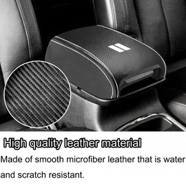 YOSRTER - Funda interior para reposabrazos de consola central, de piel antiarañazos (fibra de carbono)