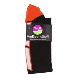 MadSportsStuff Tigers Logo Over the Calf Socks (Black/Orange, Medium)