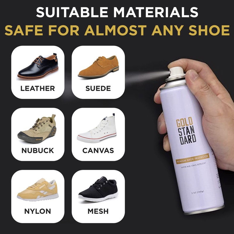 Gold Standard Premium Water-Repellent Shoe Protector Spray – 5 Oz.