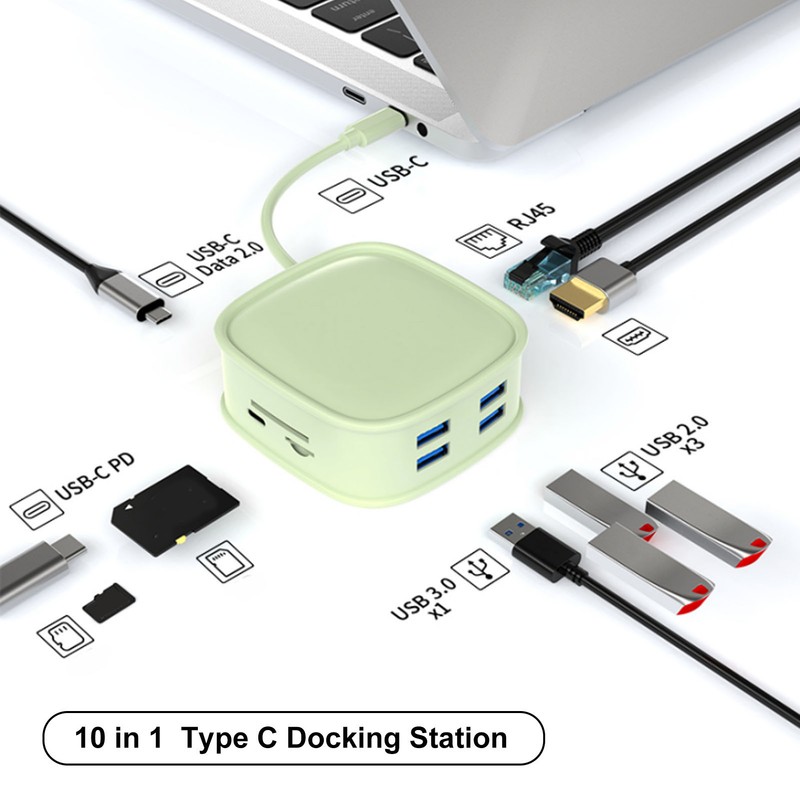 USB C Docking Station 10 in 1 PD Fast Charging