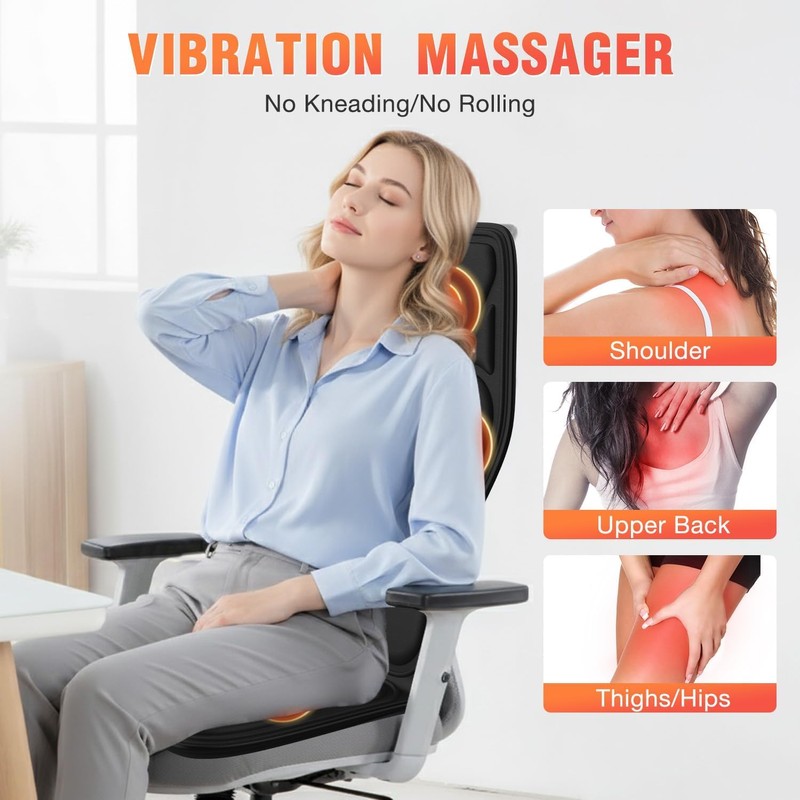 KNONNETD Back Massager for Chair, Massage Seat Cushion with Heat,