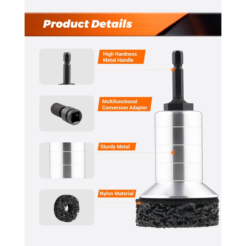Wheel Brake Hub Cleaning Disc,Cleaner Resurfacing Tool Metel Hub Drill