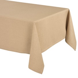 Elegant Tablecloth with Natural Linen Look, Lina Tablecloth and Table Runner, Choice of Size and Colour (Square 110 x 110 cm, Honey Brown)