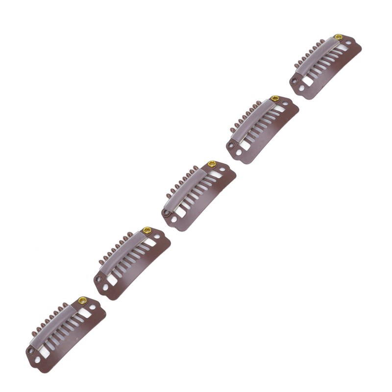 50pcs 8 Tips 8 Teeth Snap Comb Wig Clips Stainless