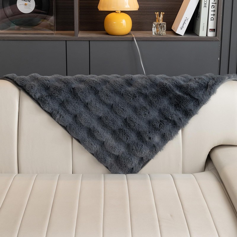 MDSASFD Faux Fur Couch Cover, Soft Warm Plush Sofa Couch