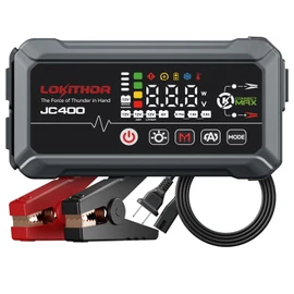 LOKITHOR JC400 Jump Starter and Smart Battery Charger, 2500A 12V Portable Jump Box for Upto 8.5L Gas/6.5L Diesel, 750mA/1A/2A 6V/12V Automotive Battery Maintainer, Trickle Charger and Desulfator