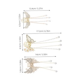 Baluue 3pcs Elegant Hair Claw Clips with Tassel Pendant Lightweight Decorative Barrettes for Women for Daily Wear Special Occasions Versatile Hair Accessories for All Hairstyles