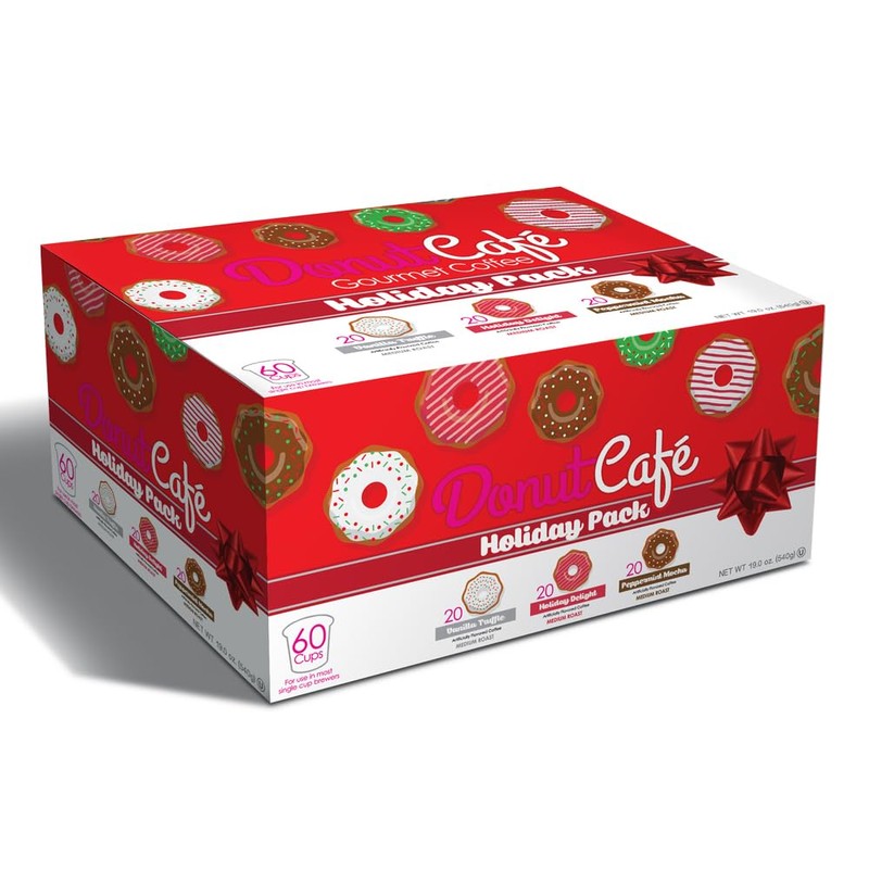 Donut Café Holiday Pack (Holiday Delight, Pmint Mocha, VanCaramel) 60ct
